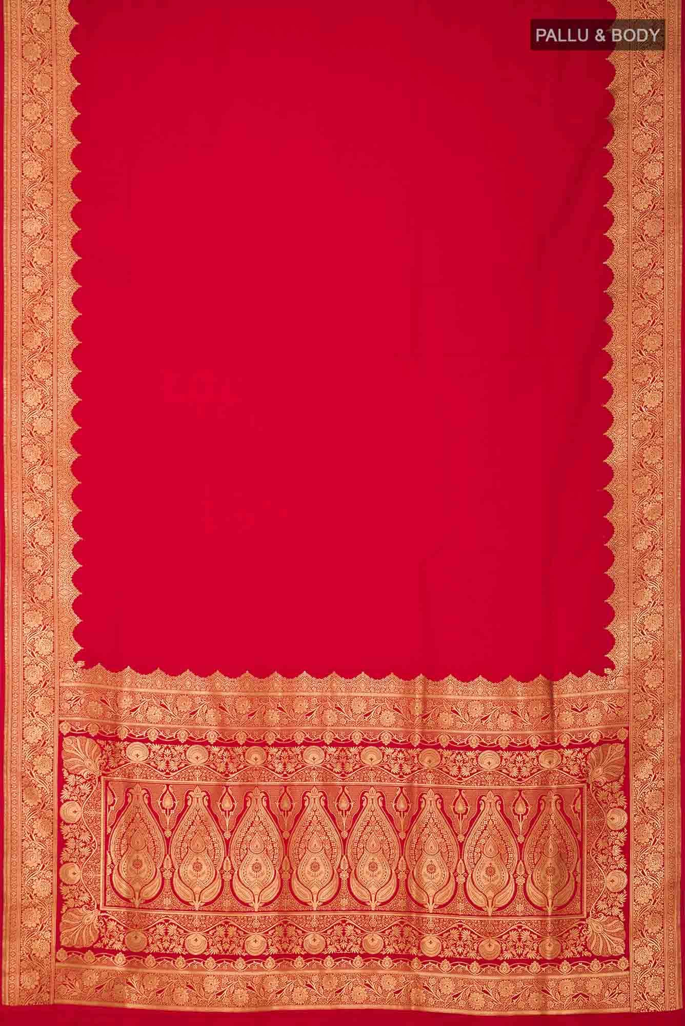 Red Blended Banarasi Silk Saree