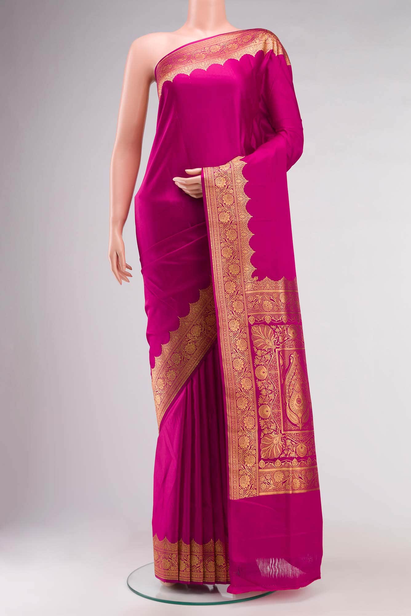Pink Blended Banarasi Silk Saree