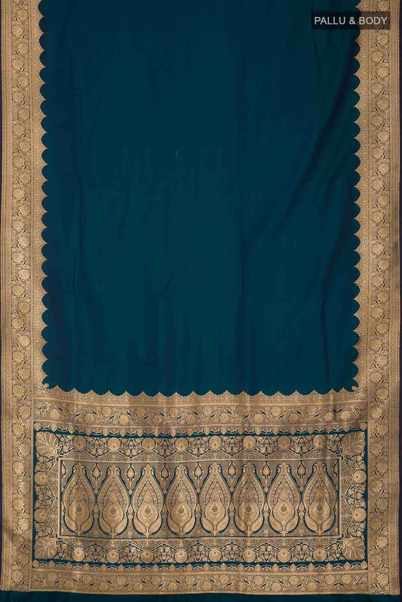 Blue Blended Banarasi Silk Saree