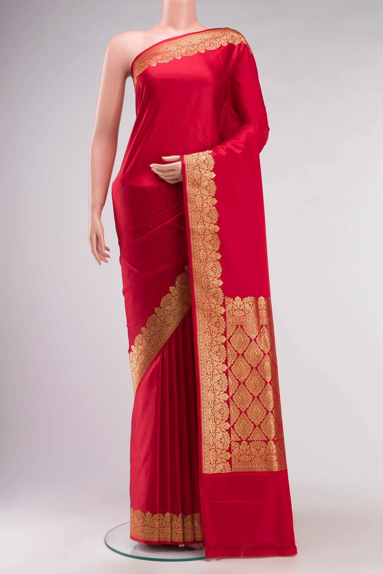 Red Blended Banarasi Silk Saree