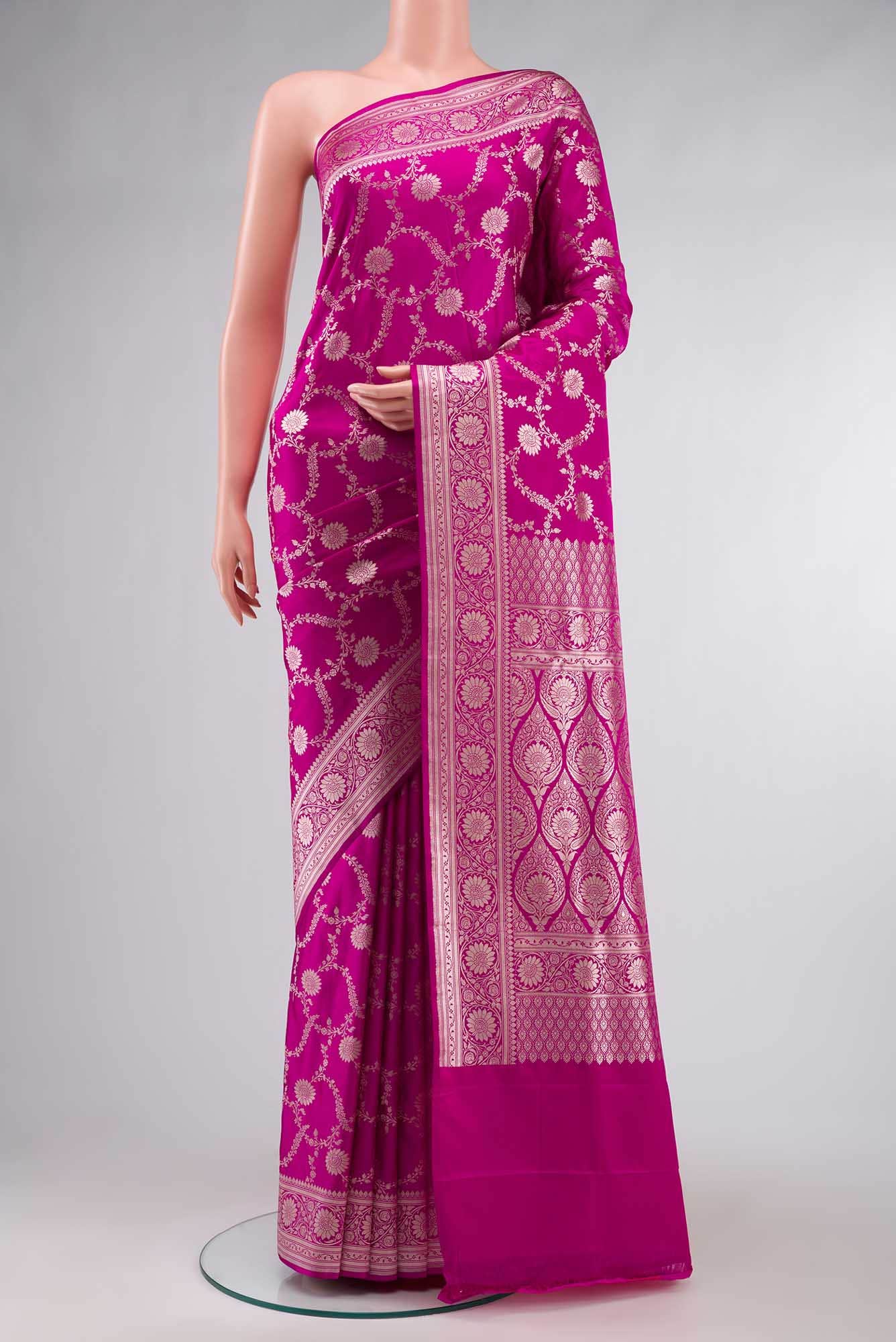Pink Blended Banarasi Silk Saree