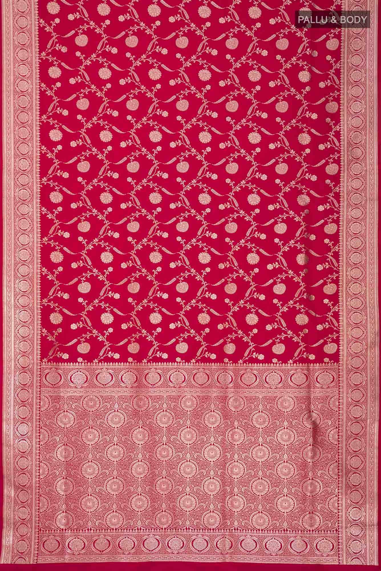 Red Blended Banarasi Silk Saree
