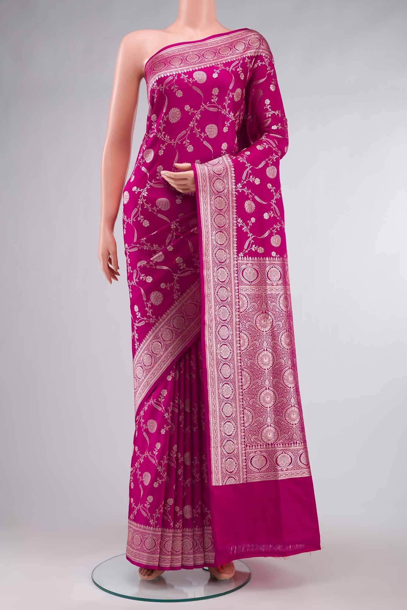 Pink Blended Banarasi Silk Saree