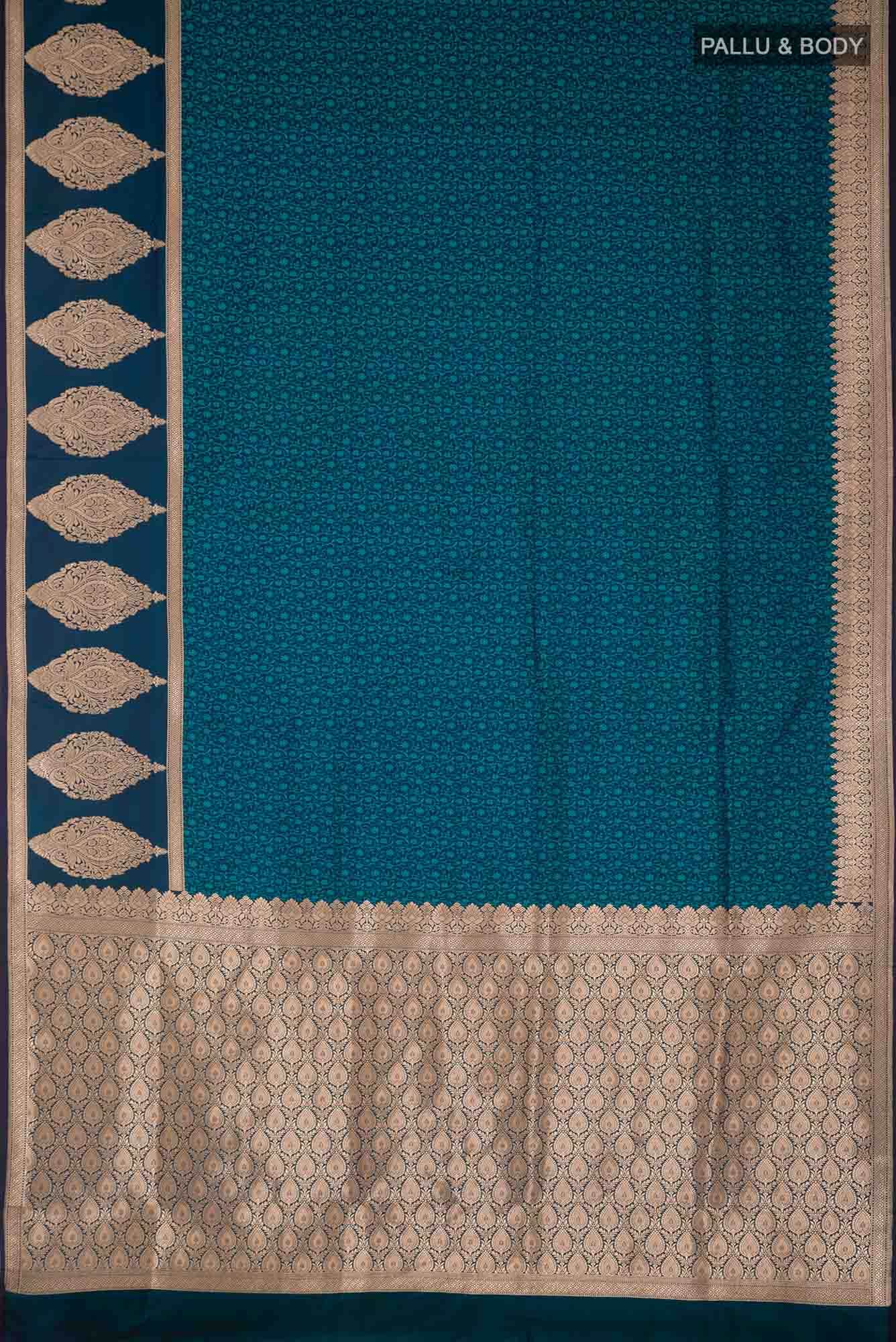 Blue Blended Banarasi Silk Saree
