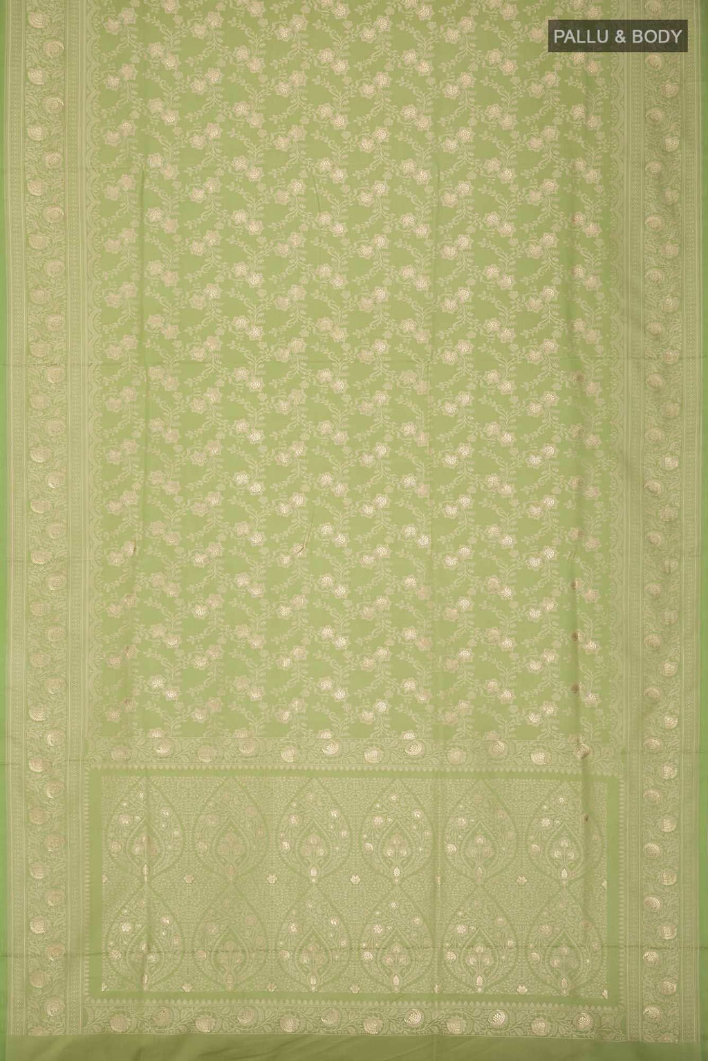 Pista Green Blended Banarasi Silk Saree