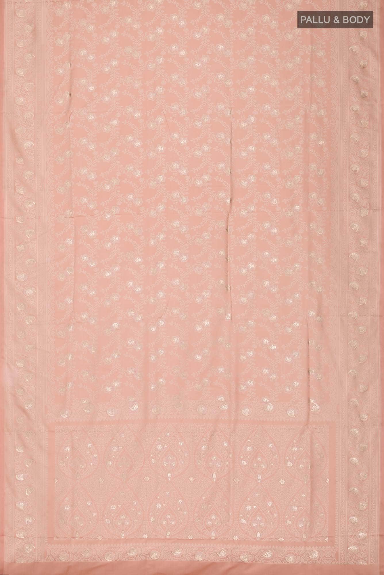 Peach Blended Banarasi Silk Saree