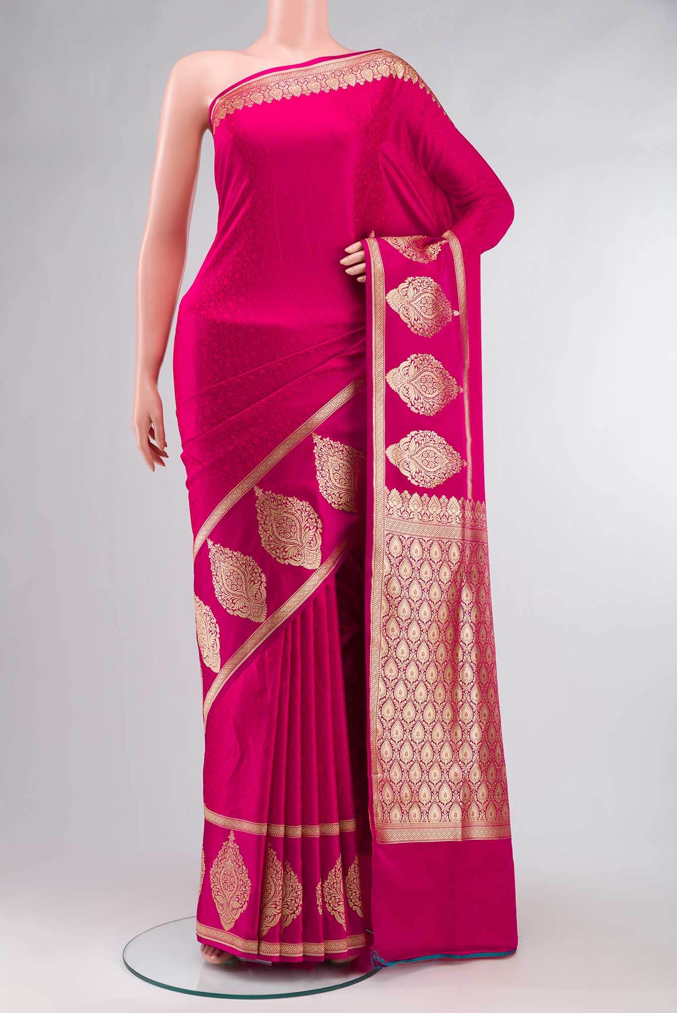Pink Blended Banarasi Silk Saree