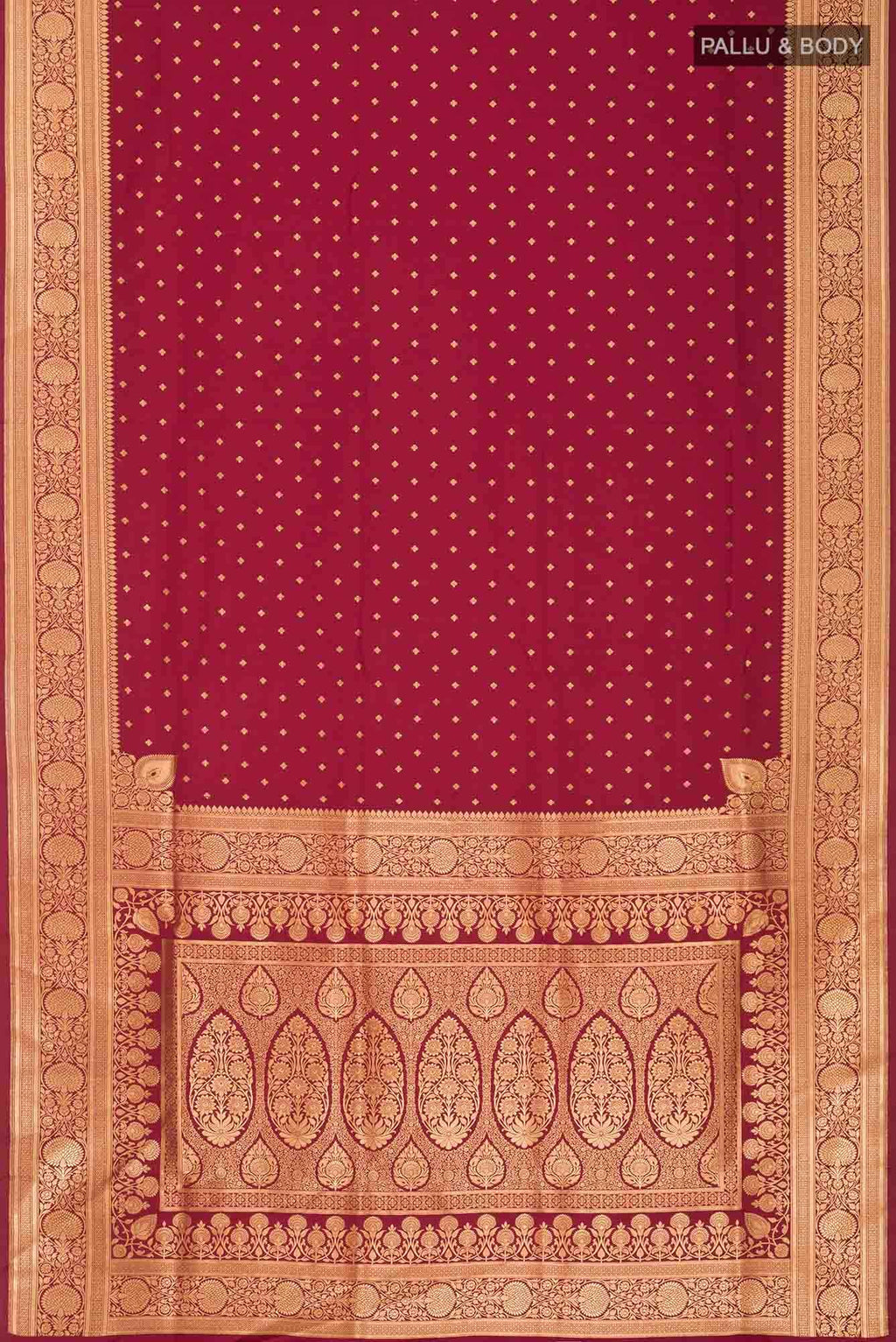 Maroon Blended Banarasi Silk Saree
