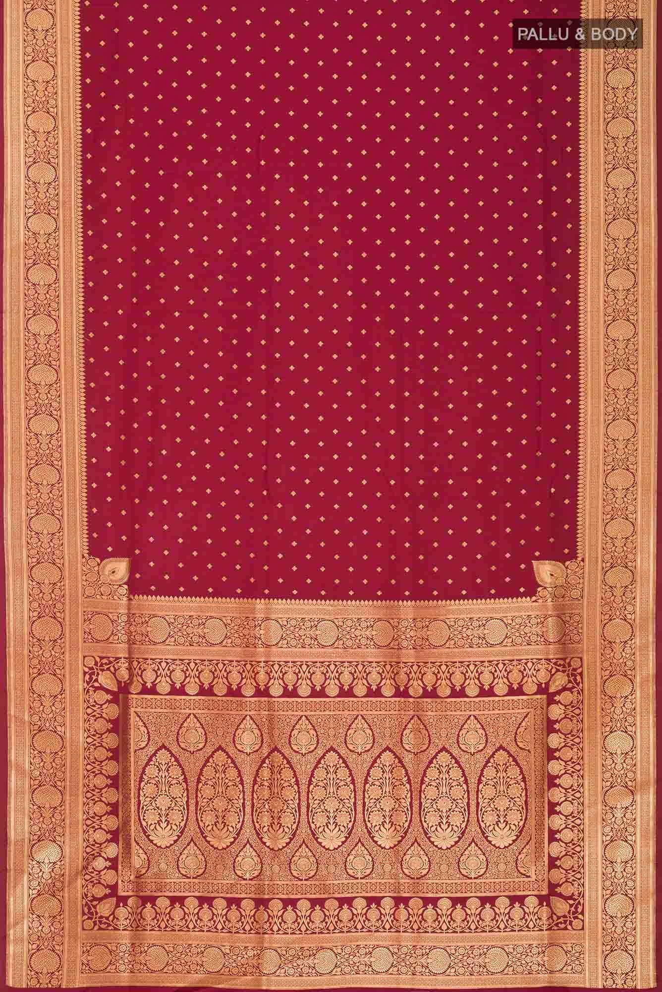 Maroon Blended Banarasi Silk Saree