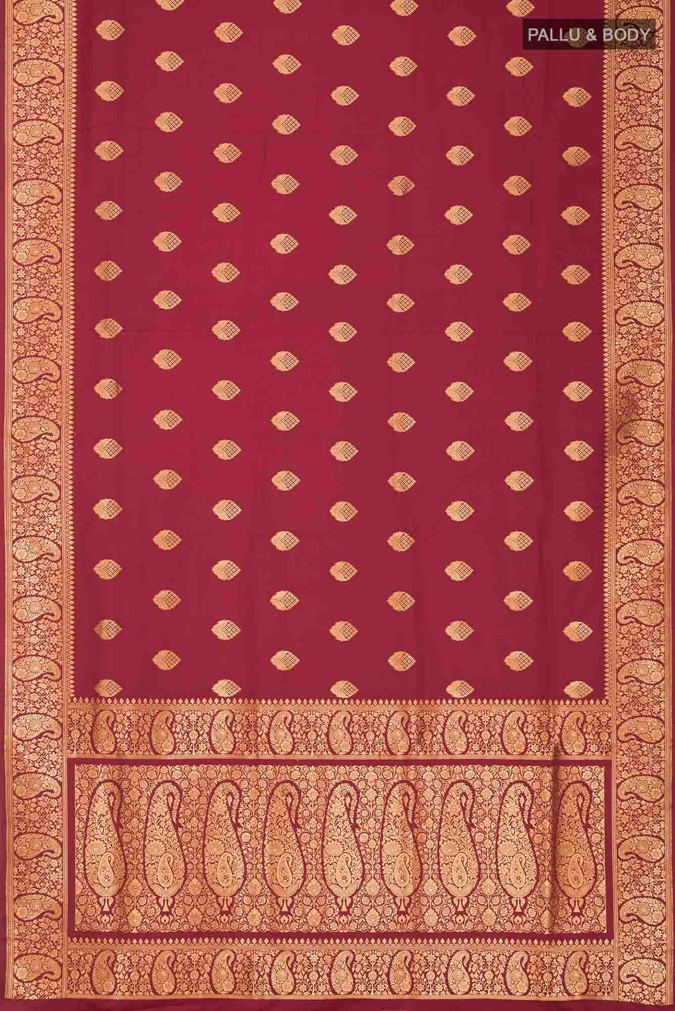 Maroon Blended Banarasi Silk Saree
