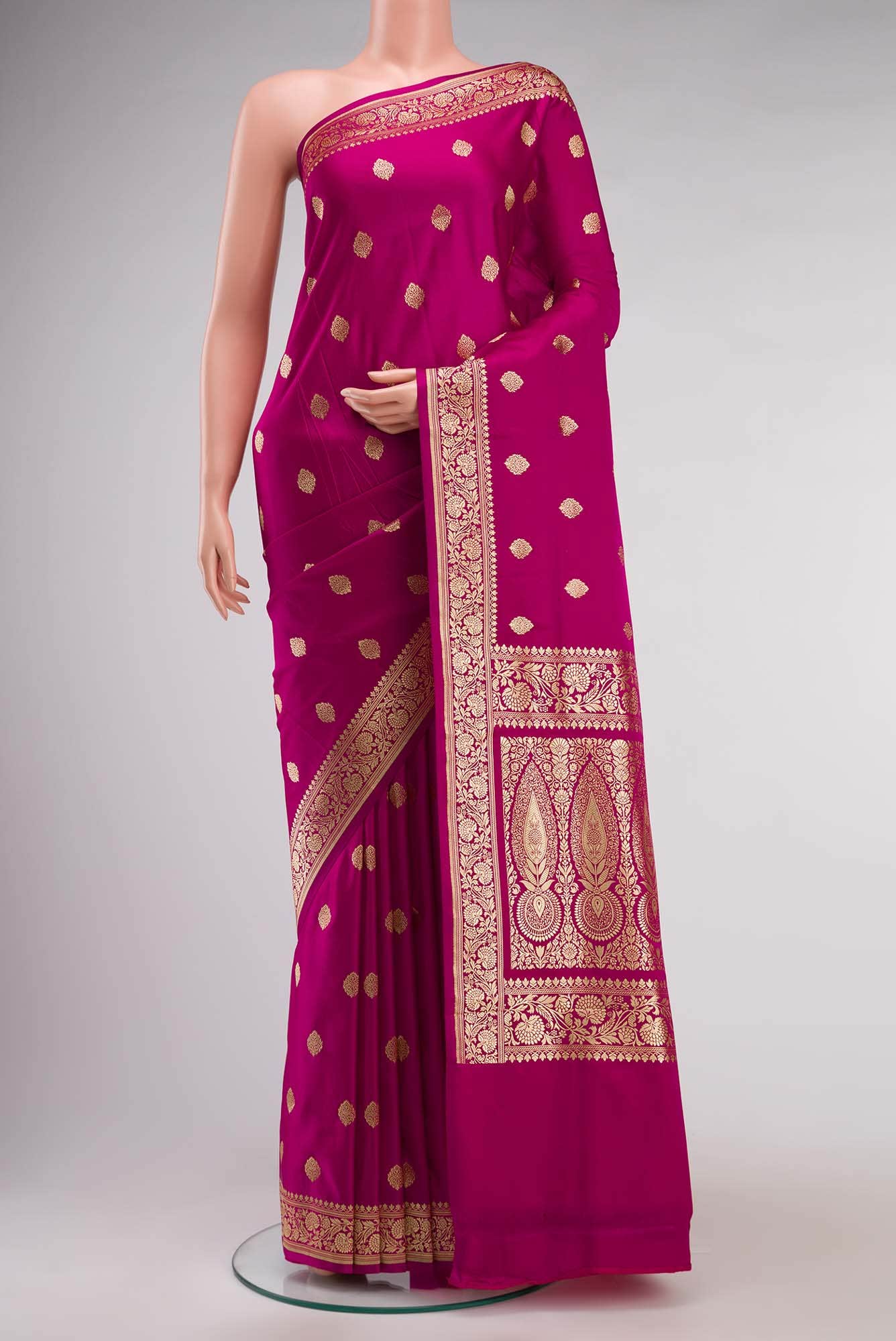 Pink Blended Banarasi Silk Saree