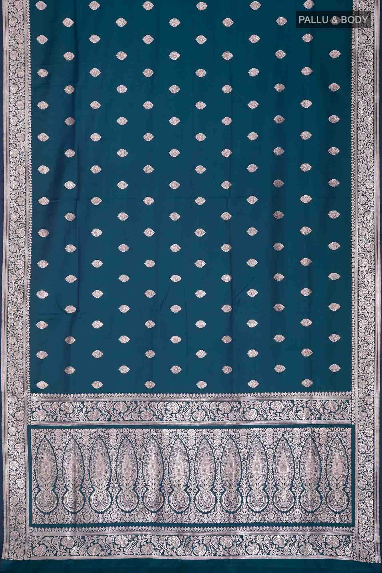 Blue Blended Banarasi Silk Saree
