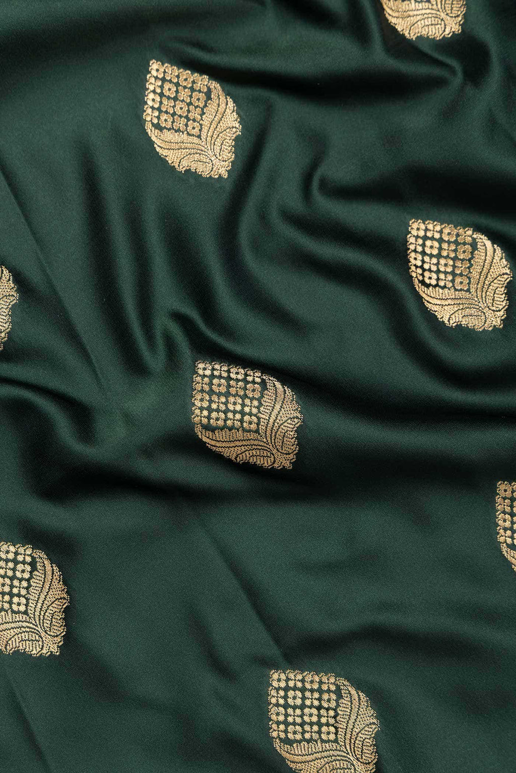 Bottle Green Dual Tone Blended Banarasi Silk Saree