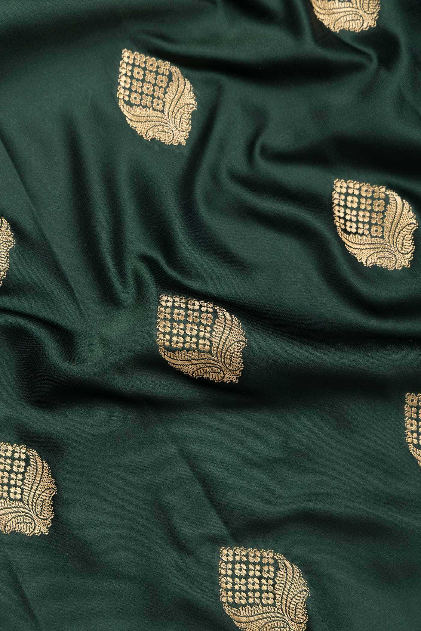 Bottle Green Dual Tone Blended Banarasi Silk Saree