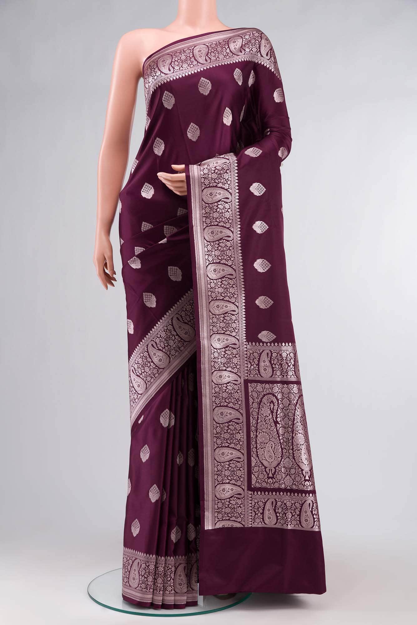 Purple Blended Banarasi Silk Saree