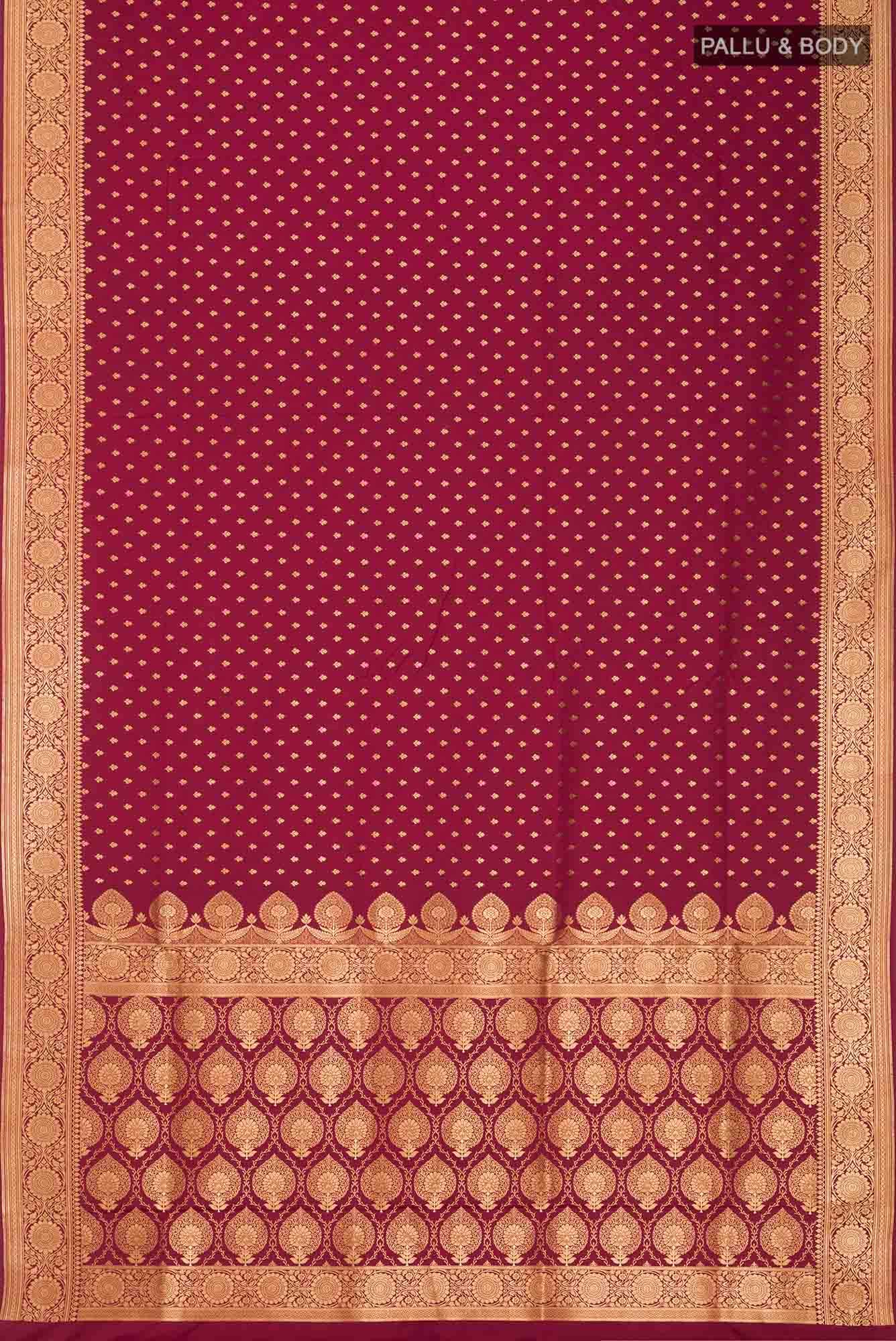 Maroon Blended Banarasi Silk Saree