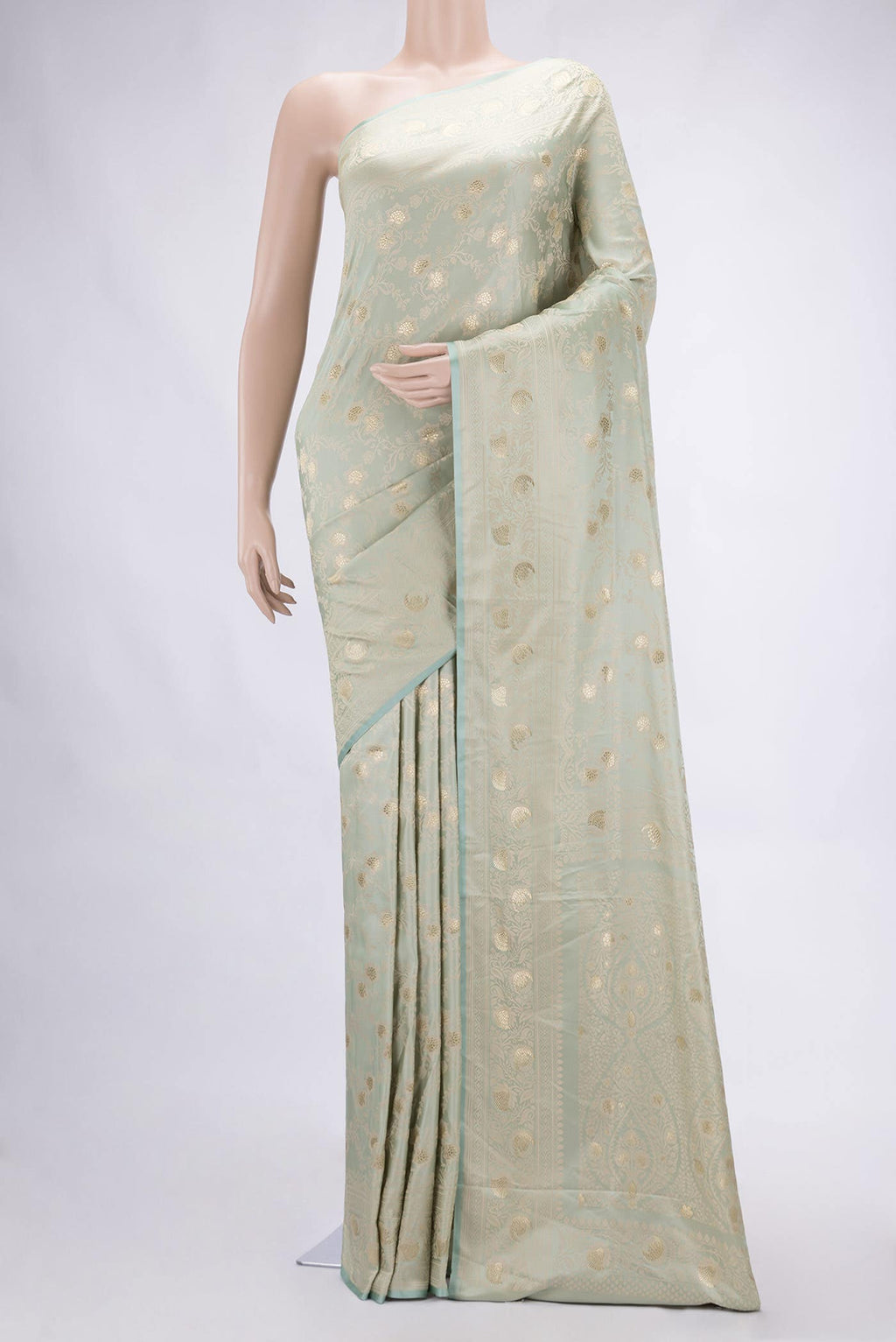 Davys Grey Blended Banarasi Silk Saree