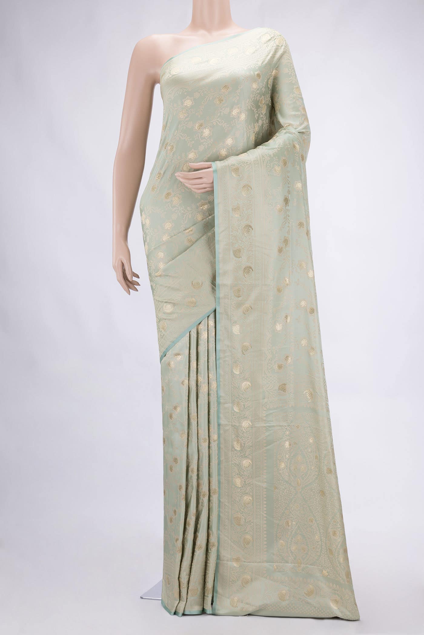 Davys Grey Blended Banarasi Silk Saree