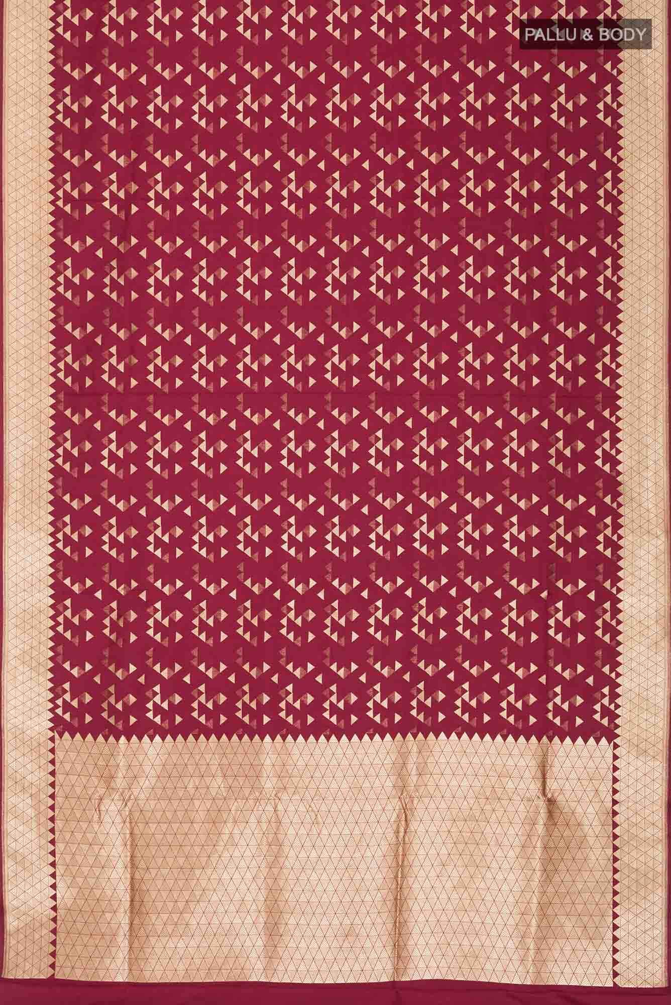 Maroon Blended Banarasi Silk Saree