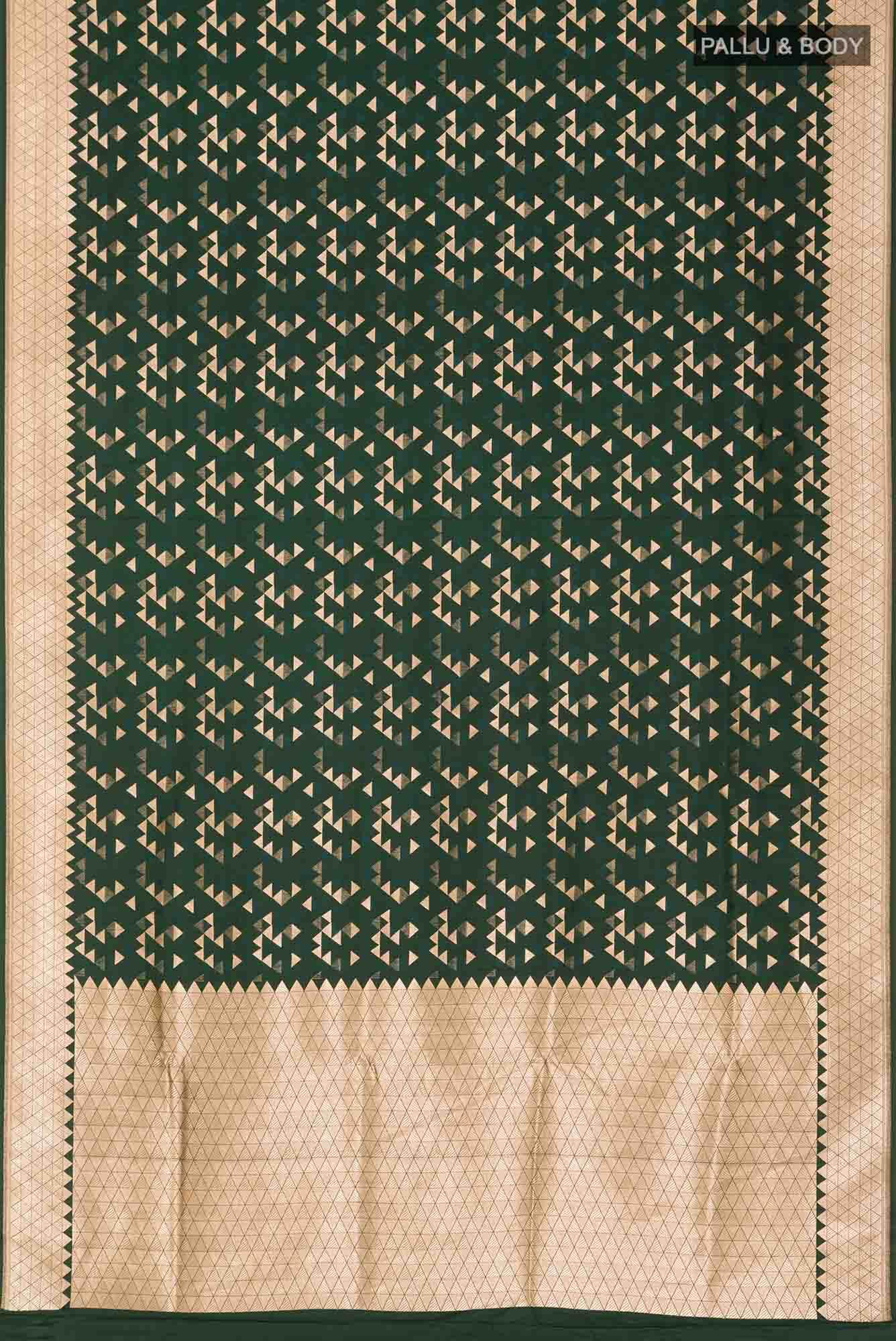 Bottle Green Blended Banarasi Silk Saree
