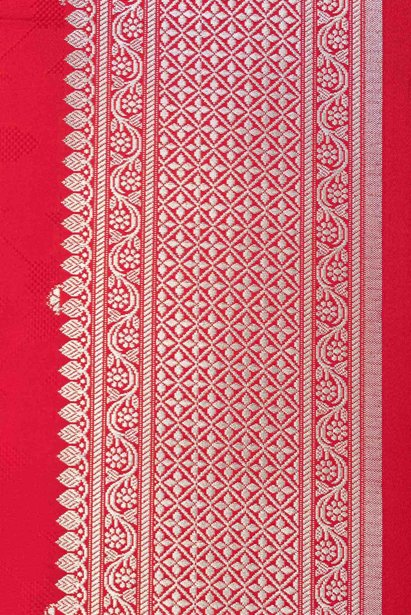 Red Dual Tone Blended Banarasi Silk Saree