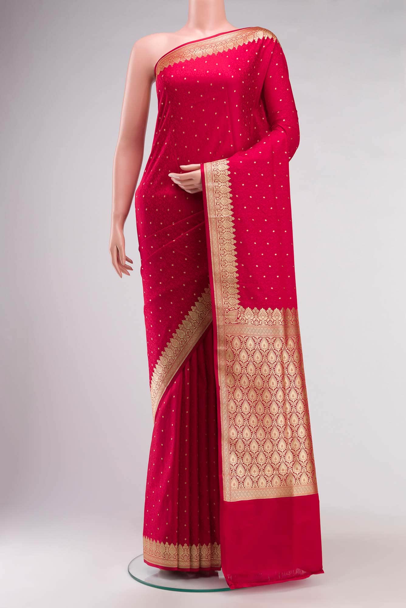 Red Blended Banarasi Silk Saree