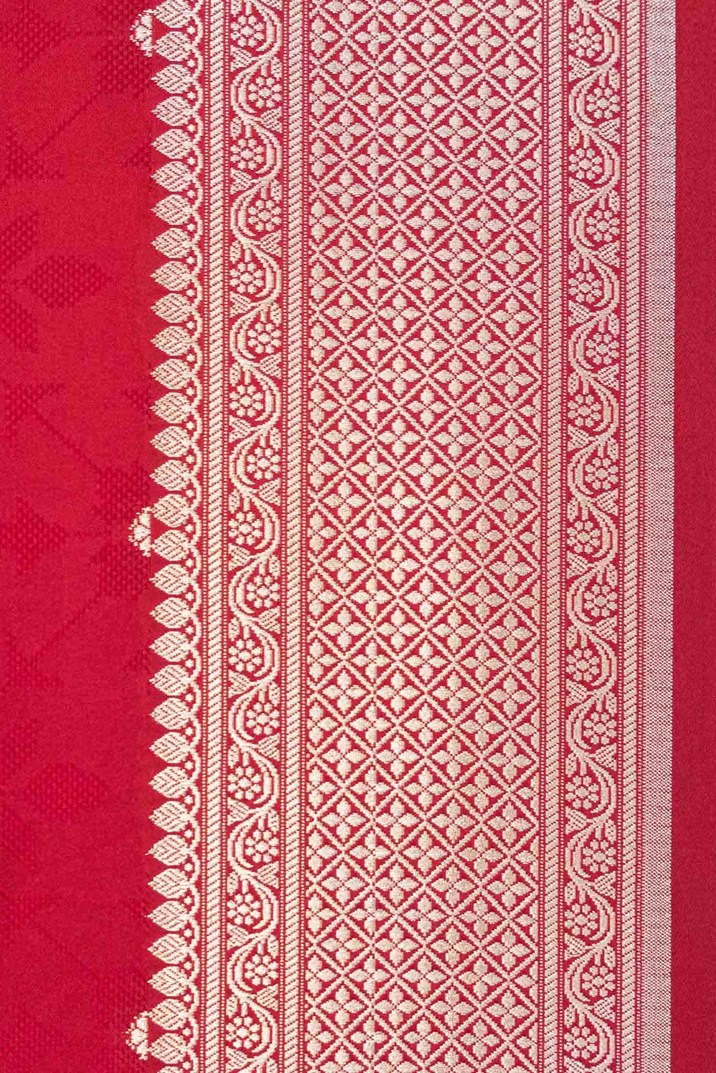 Maroon Dual Tone Blended Banarasi Silk Saree
