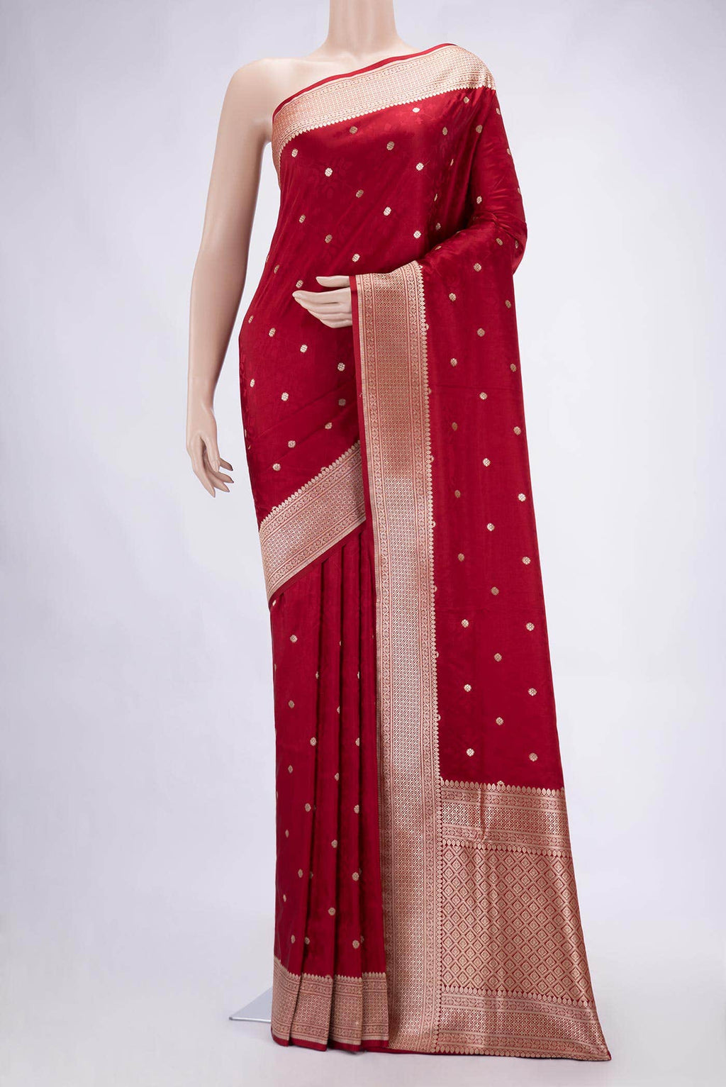 Maroon Dual Tone Blended Banarasi Silk Saree