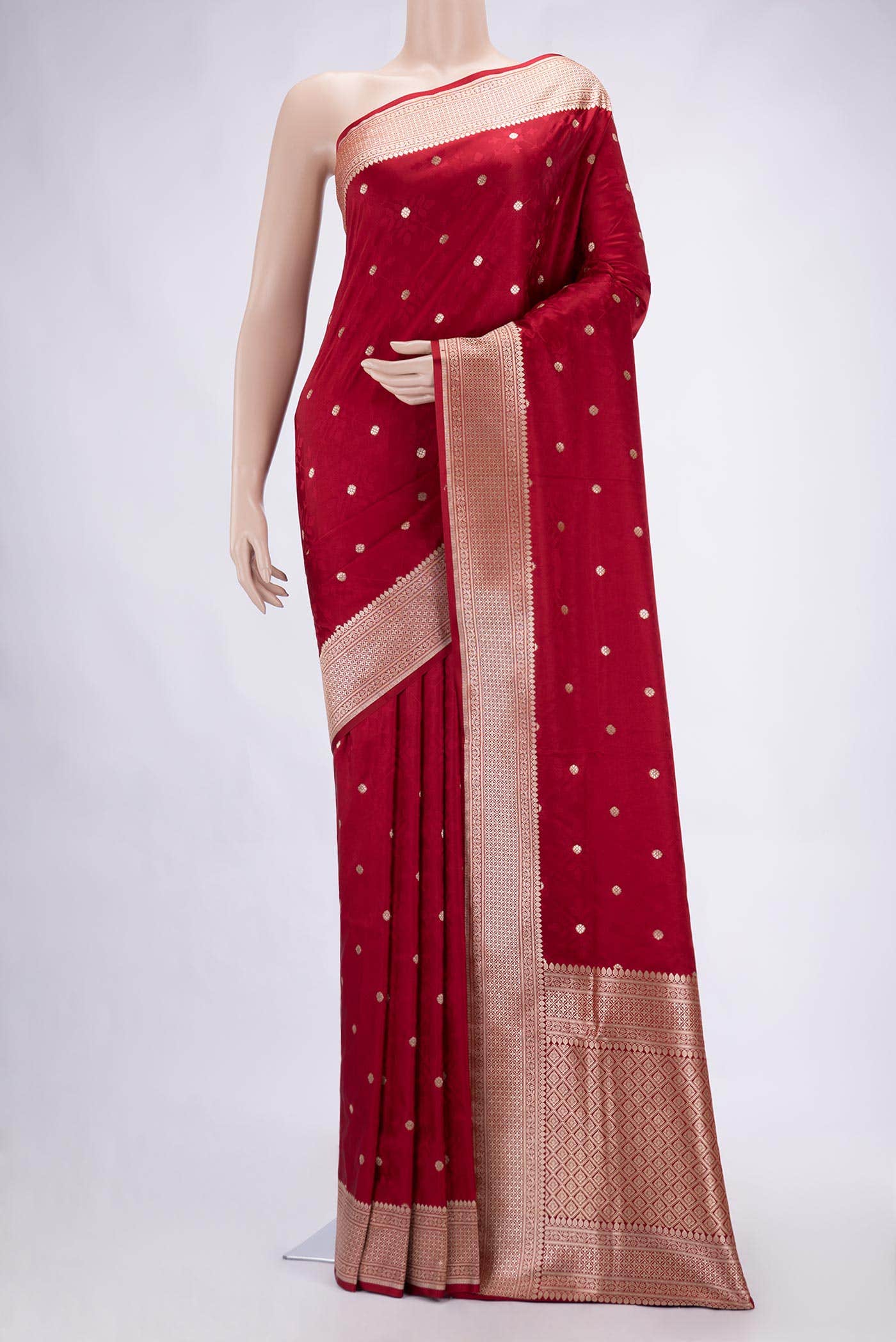 Maroon Dual Tone Blended Banarasi Silk Saree