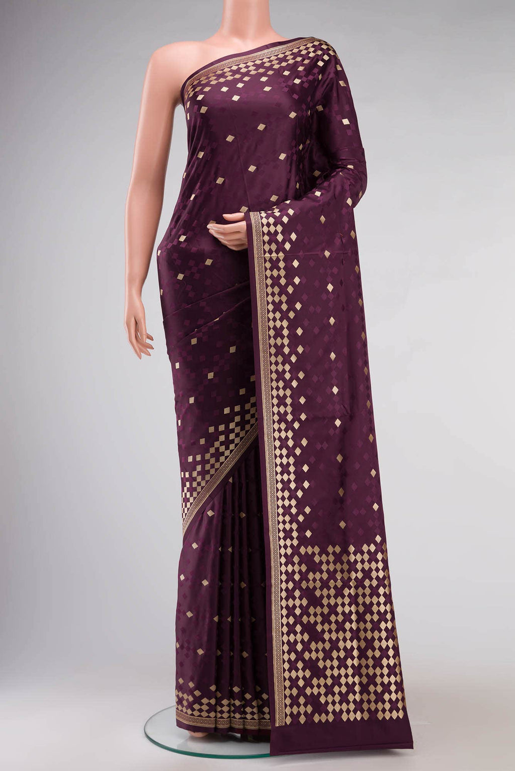 Brown Blended Banarasi Silk Saree