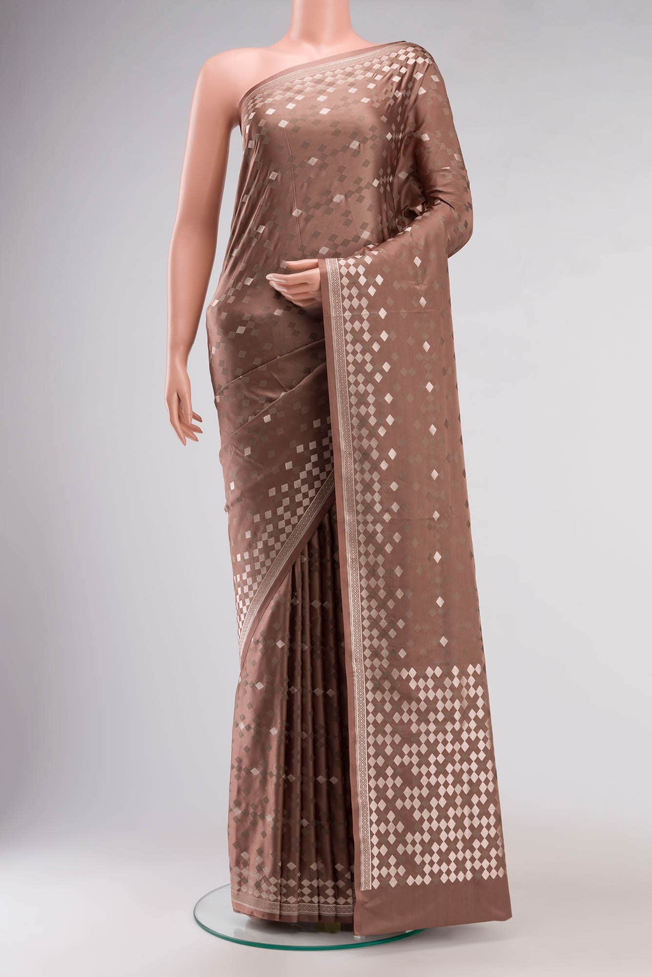 Brown Blended Banarasi Silk Saree