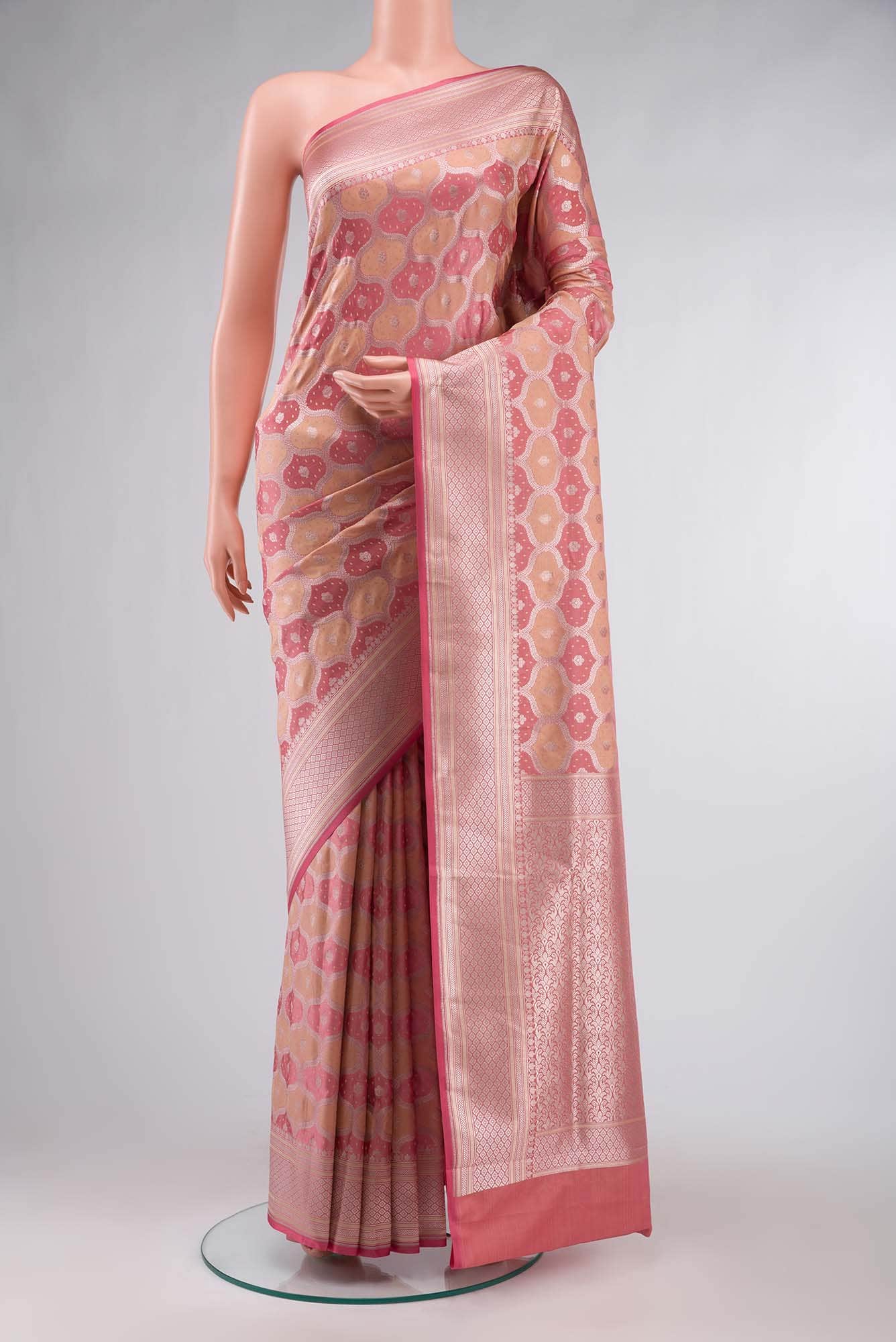 Coral Blended Banarasi Silk Saree