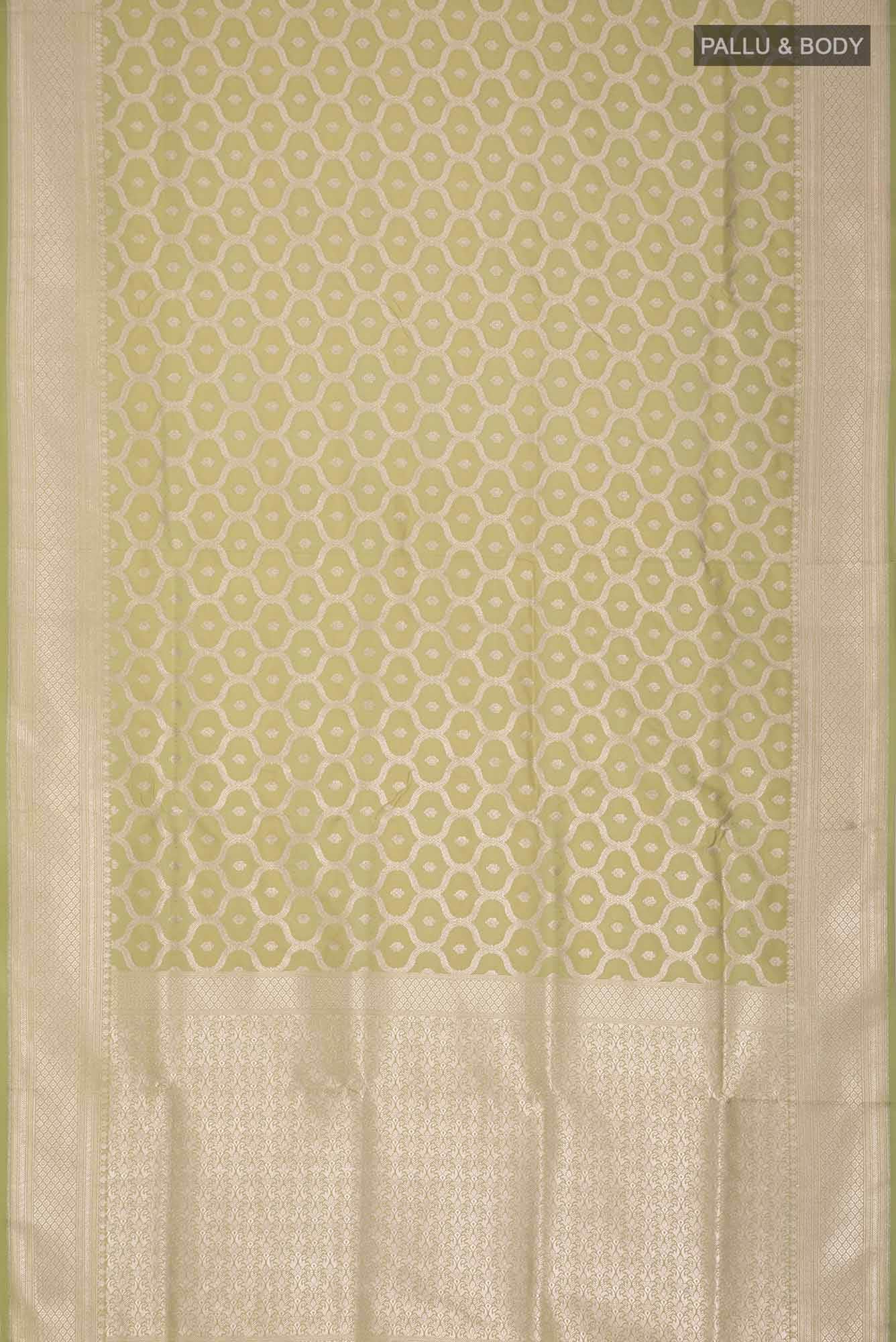 Pista Green Blended Banarasi Silk Saree