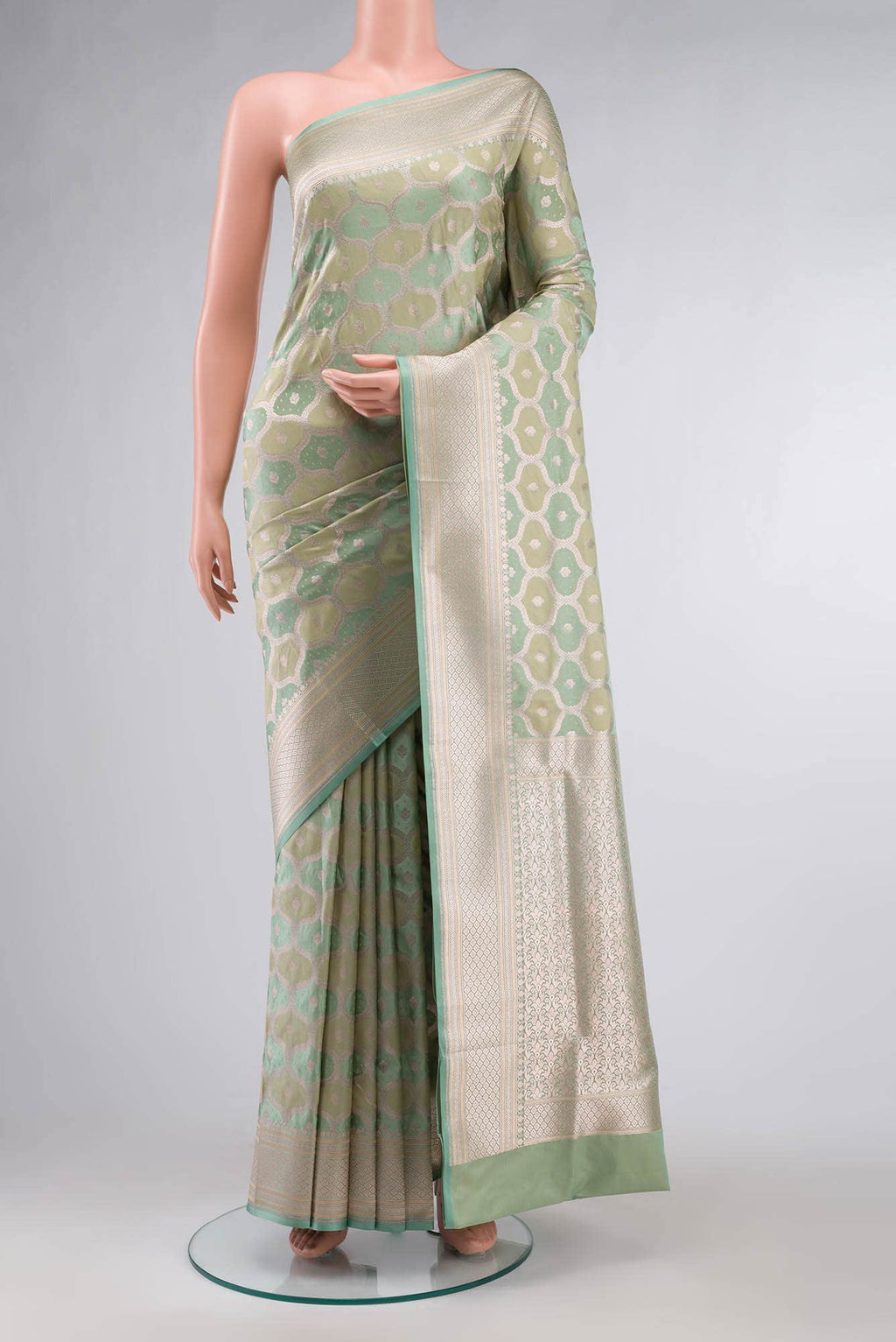 Green Blended Banarasi Silk Saree