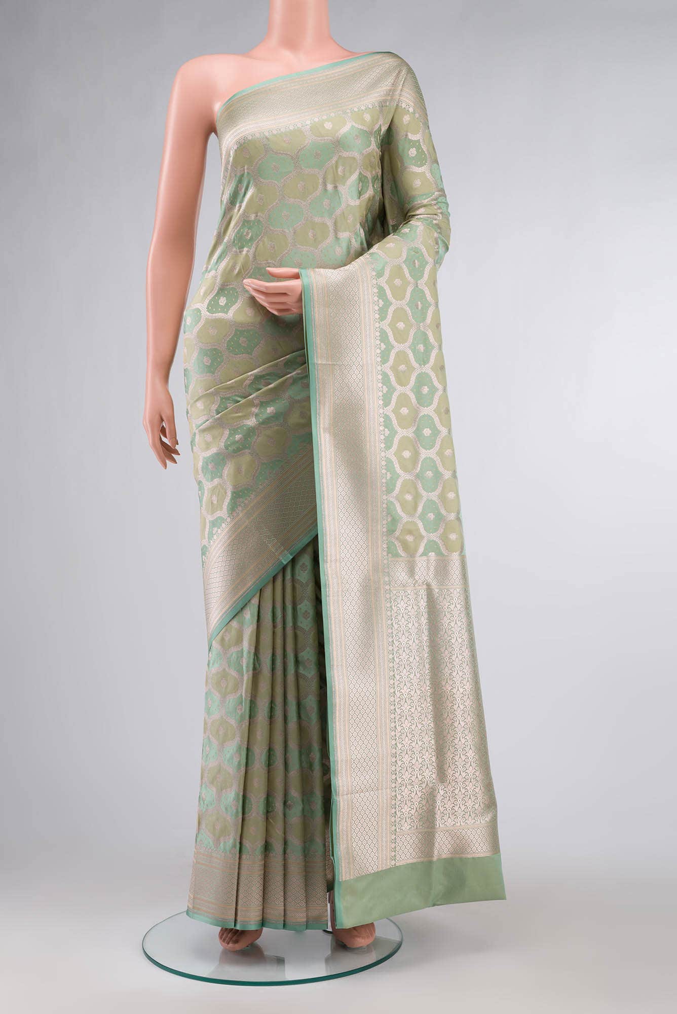 Green Blended Banarasi Silk Saree