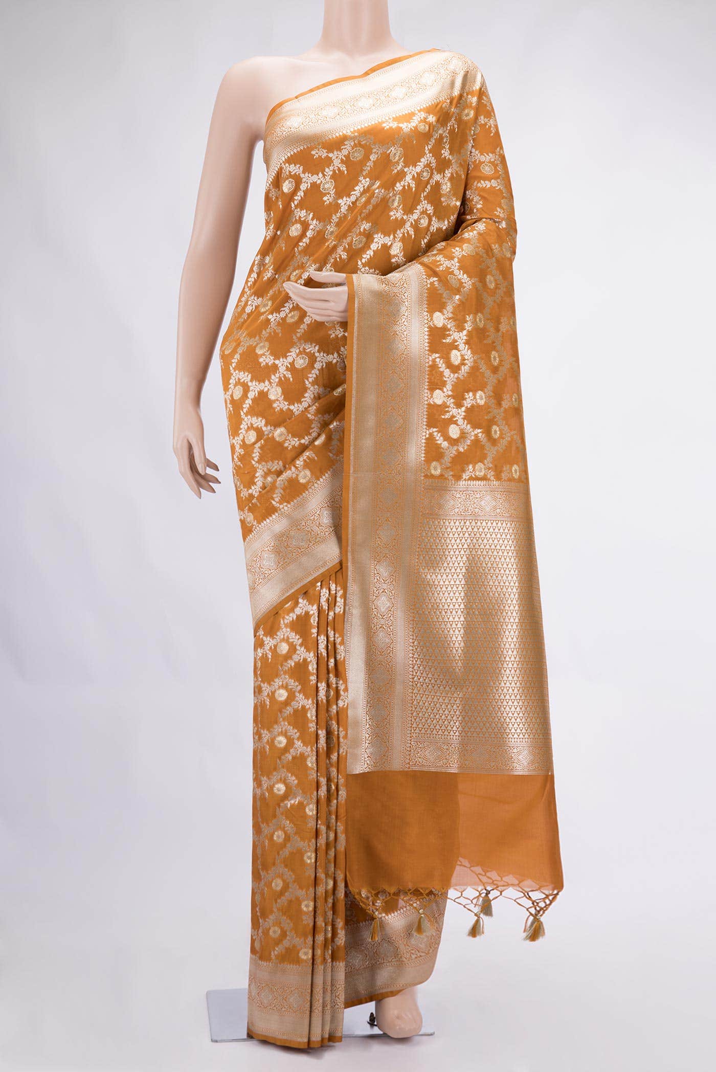 Mustard Blended Banarasi Silk Saree