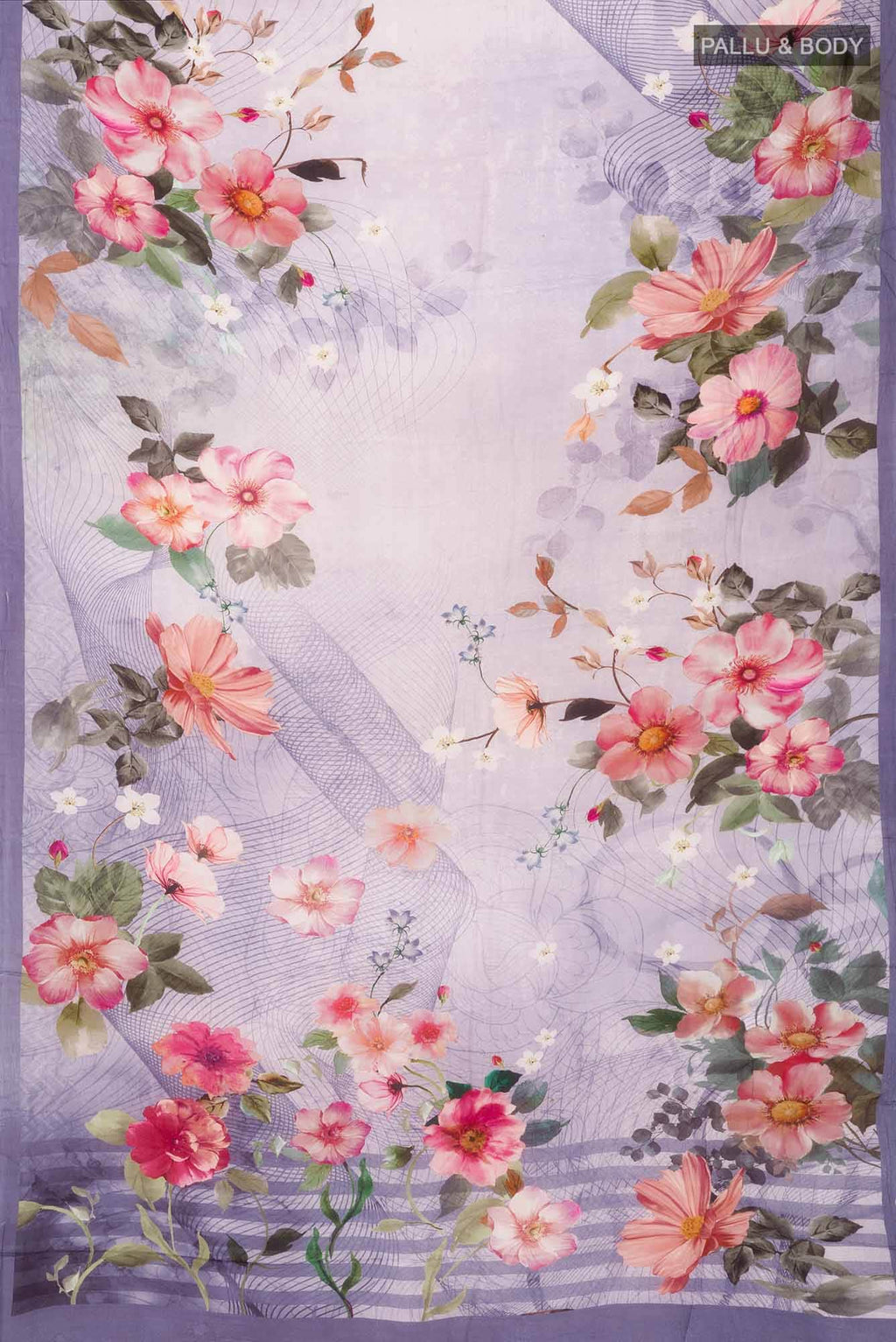 Lilac Blended Viscose Crepe Saree