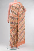 Peach Blended Viscose Crepe Saree