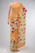 Orange Blended Viscose Crepe Saree