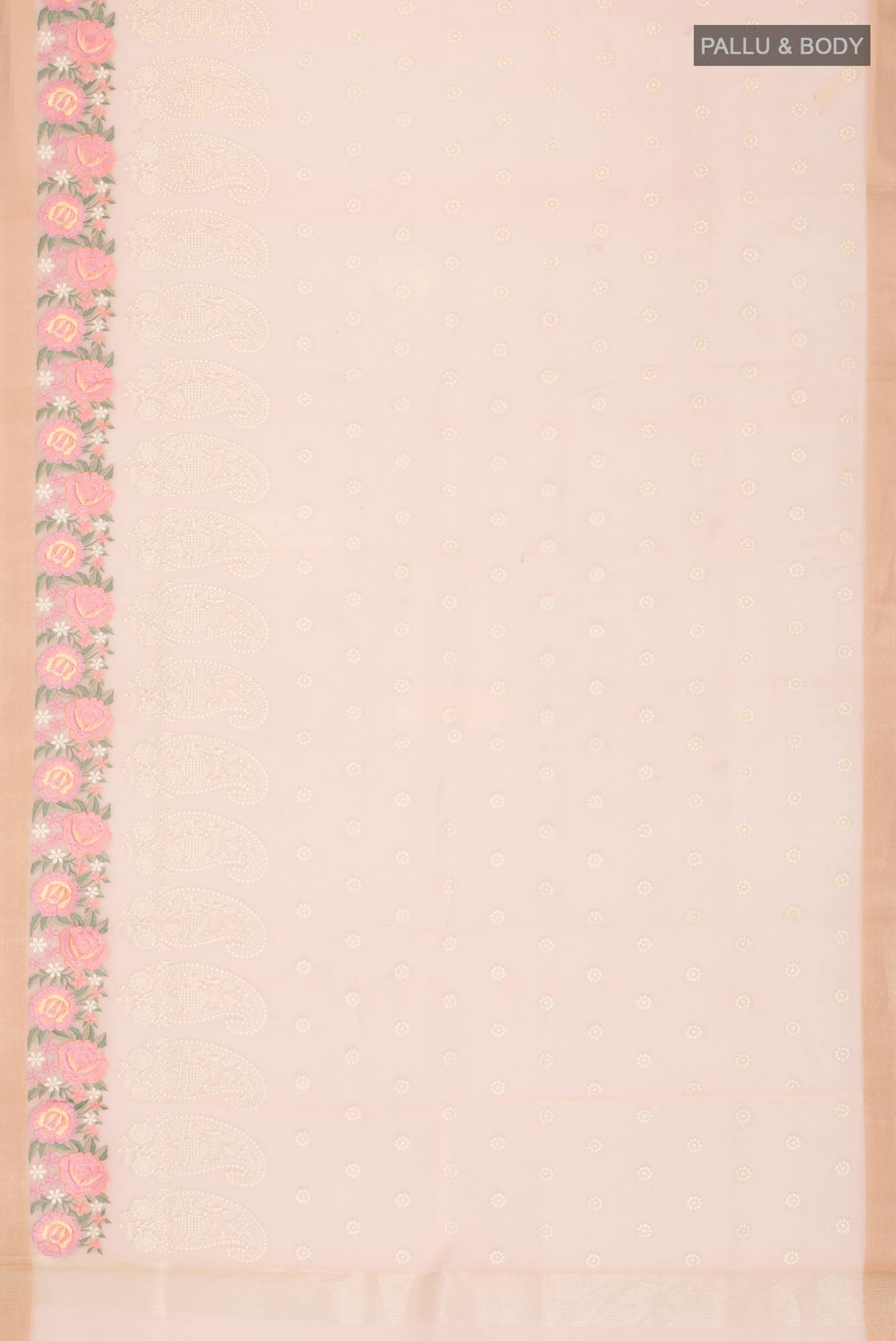 Sandal Banarasi Kora Silk Saree