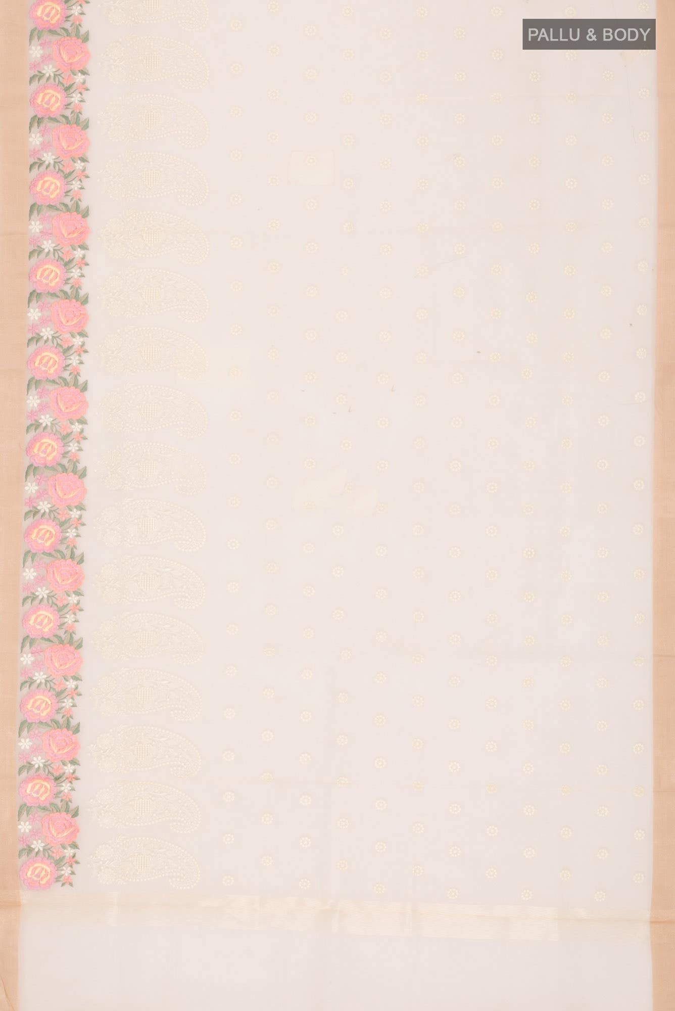Beige Kora Silk Saree