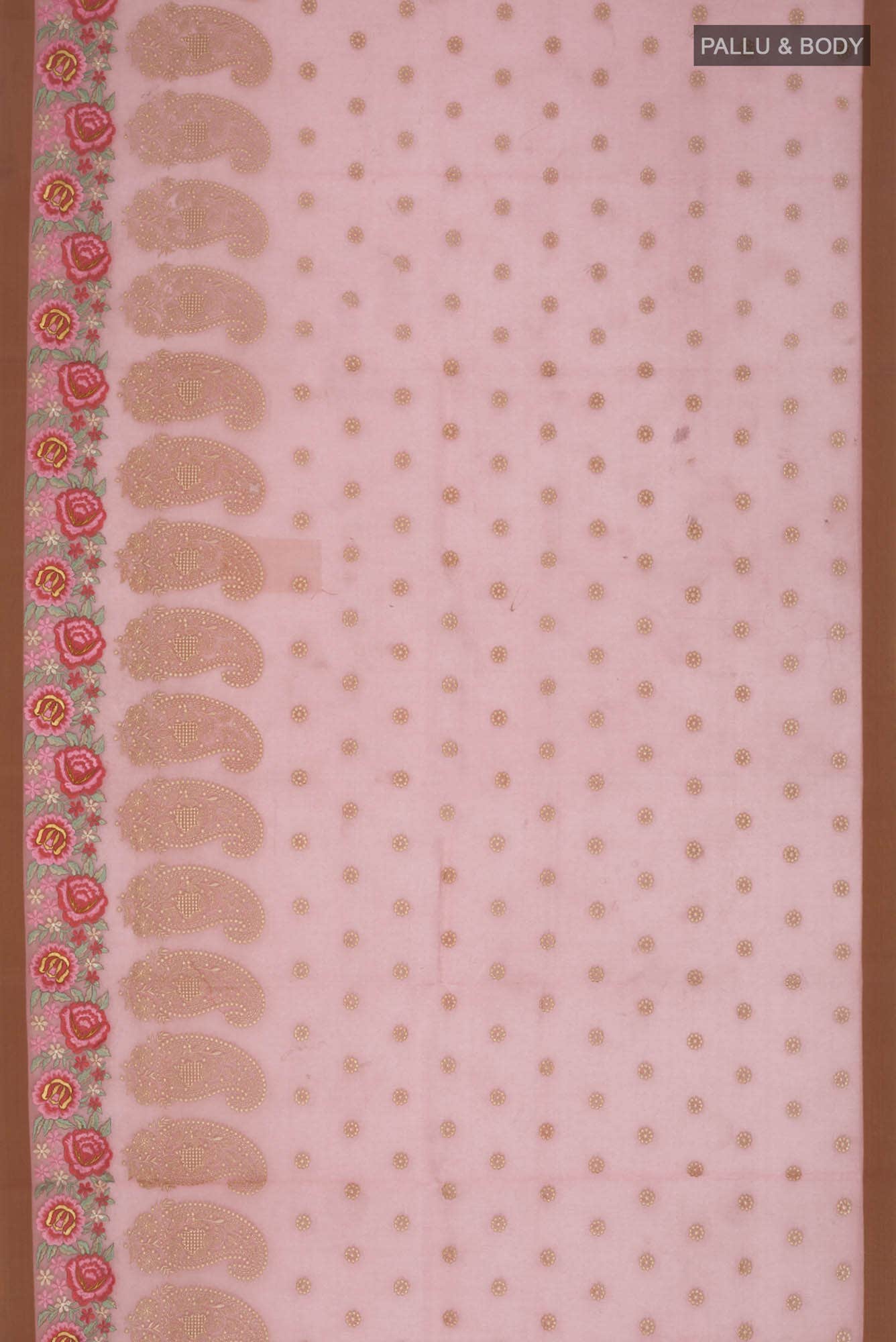 Pink Banarasi Kora Silk Saree