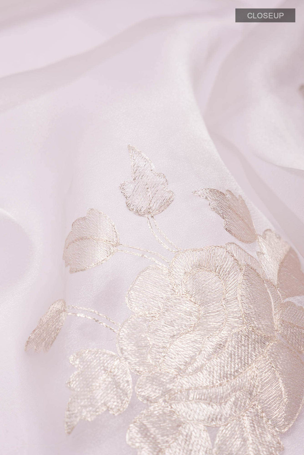 Cream Organza Silk Saree