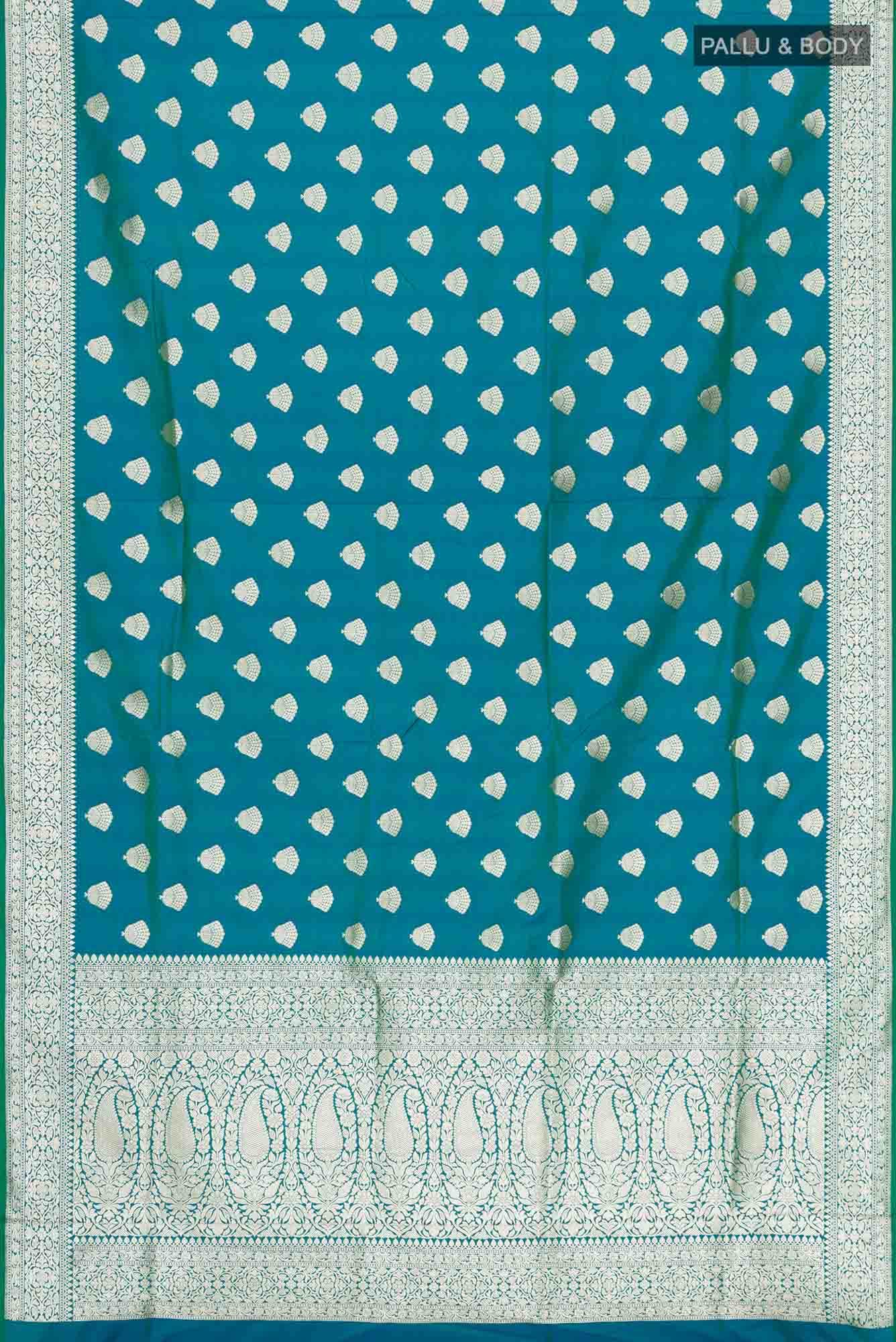 Blue Blended Banarasi Silk Saree