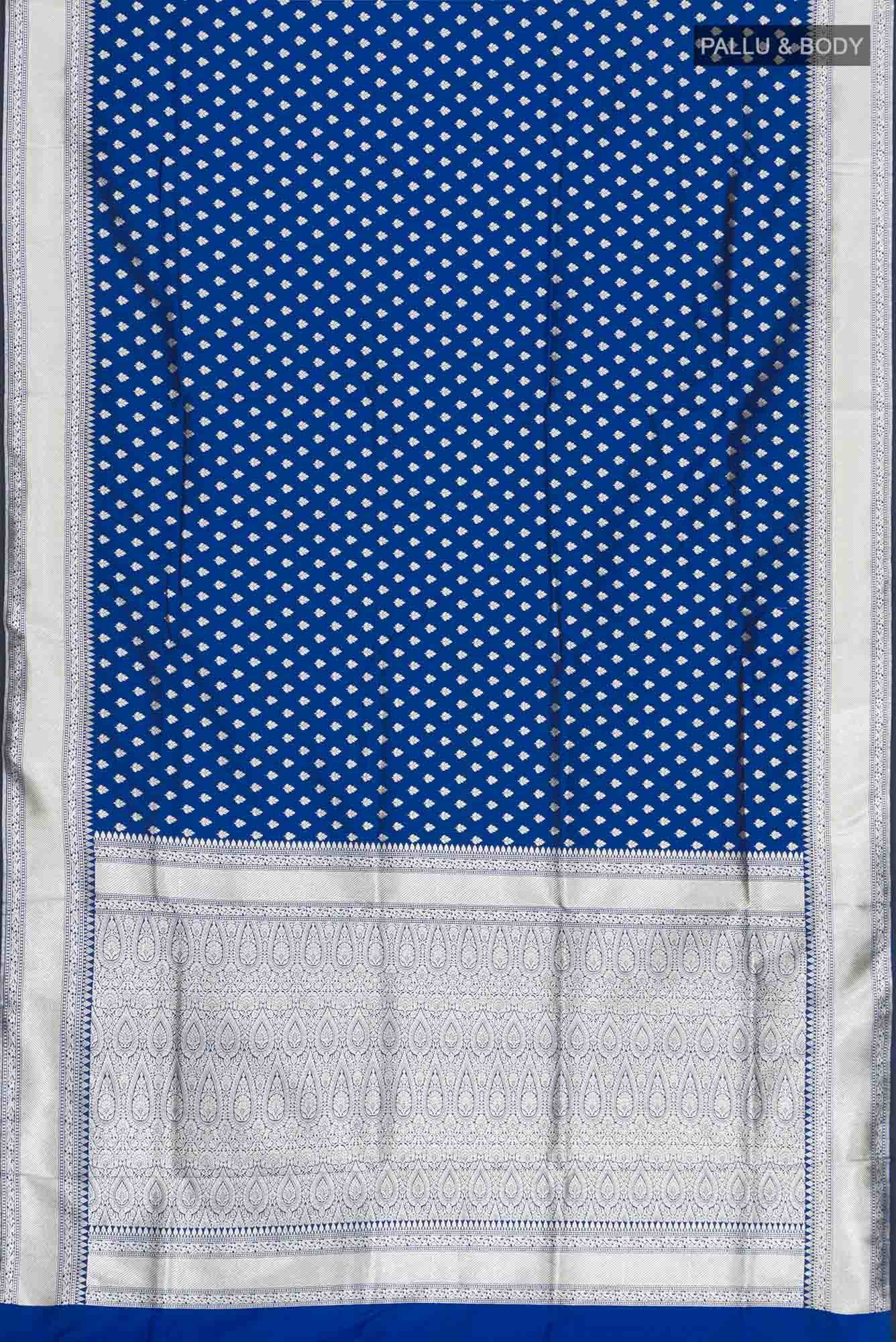 Blue Blended Banarasi Silk Saree