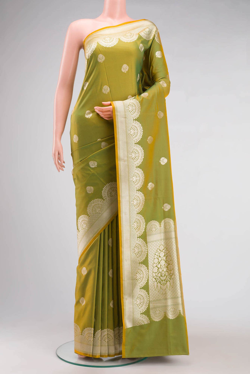 Green Blended Banarasi Silk Saree