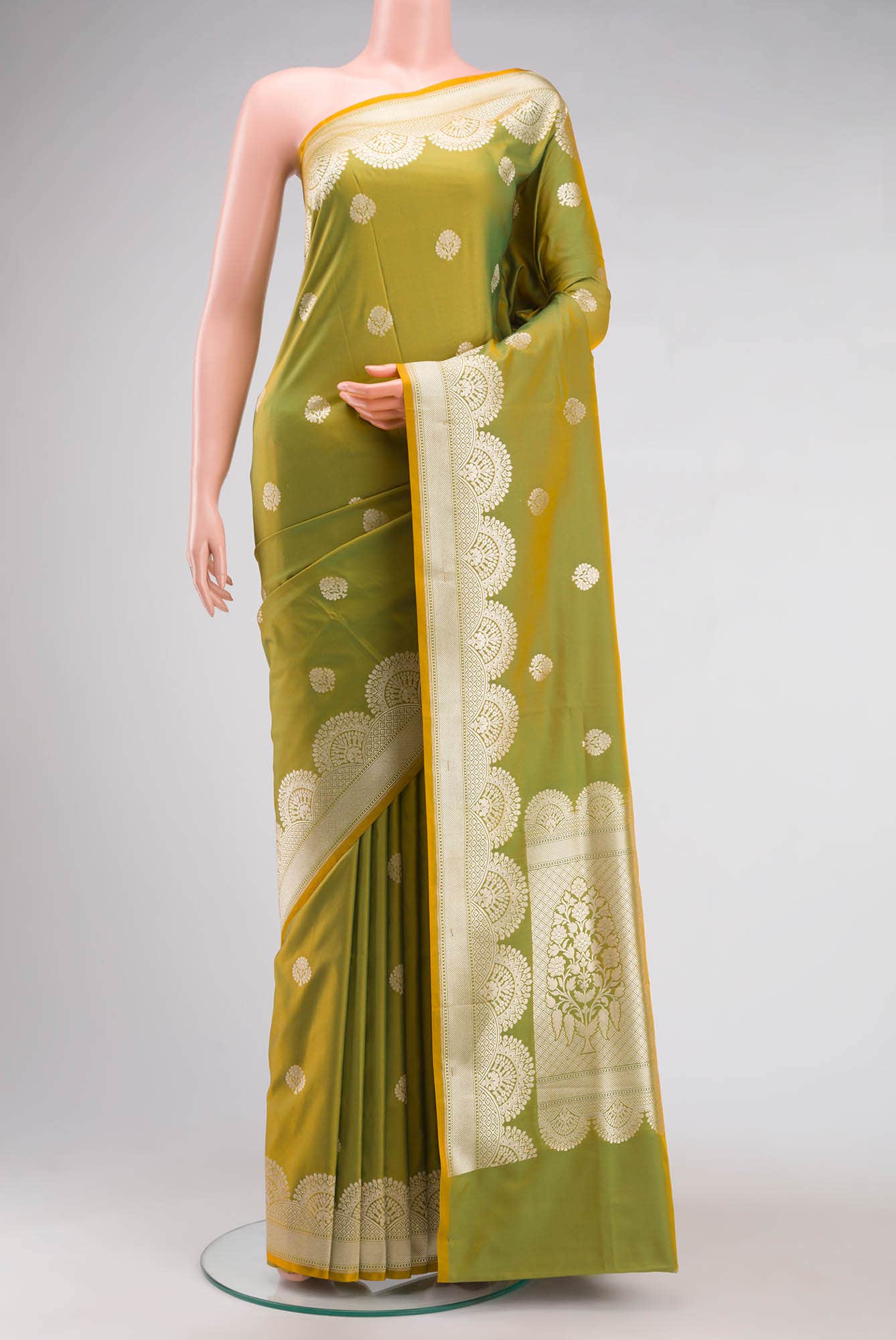 Green Blended Banarasi Silk Saree