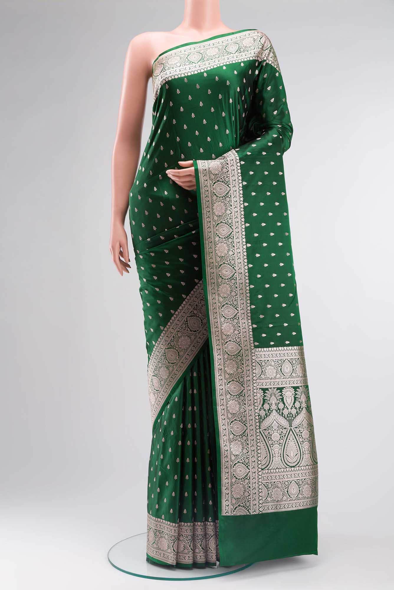 Green Blended Banarasi Silk Saree