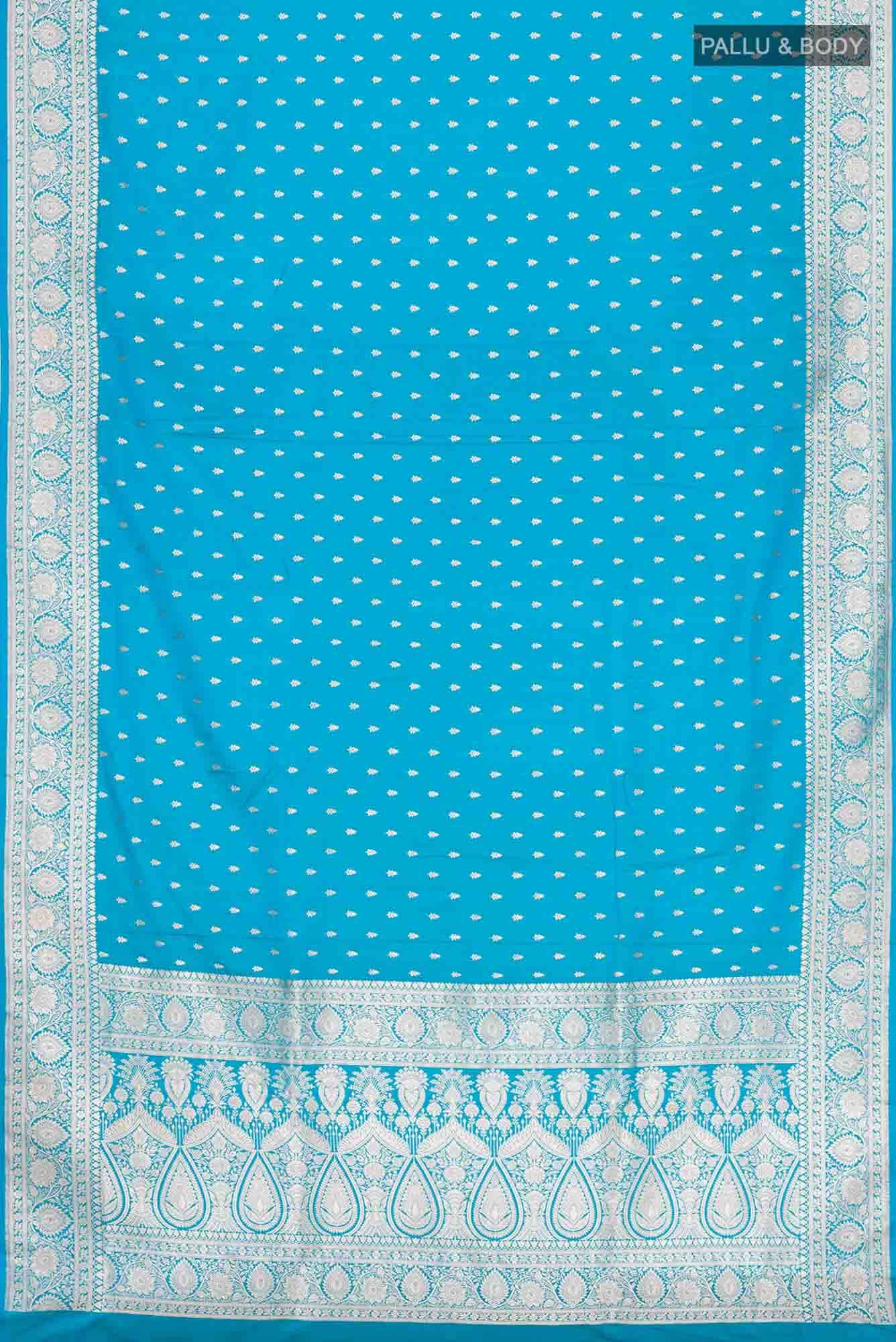 Blue Blended Banarasi Silk Saree