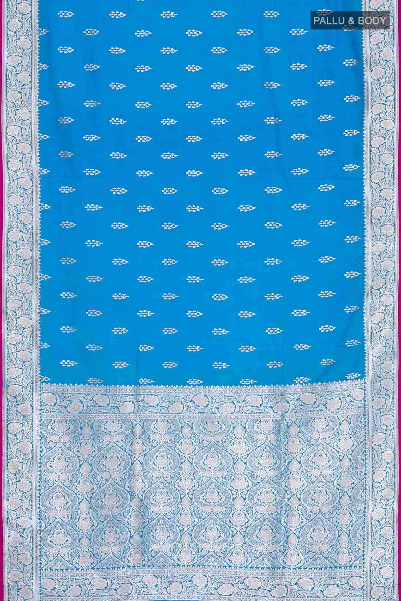 Blue Blended Banarasi Silk Saree